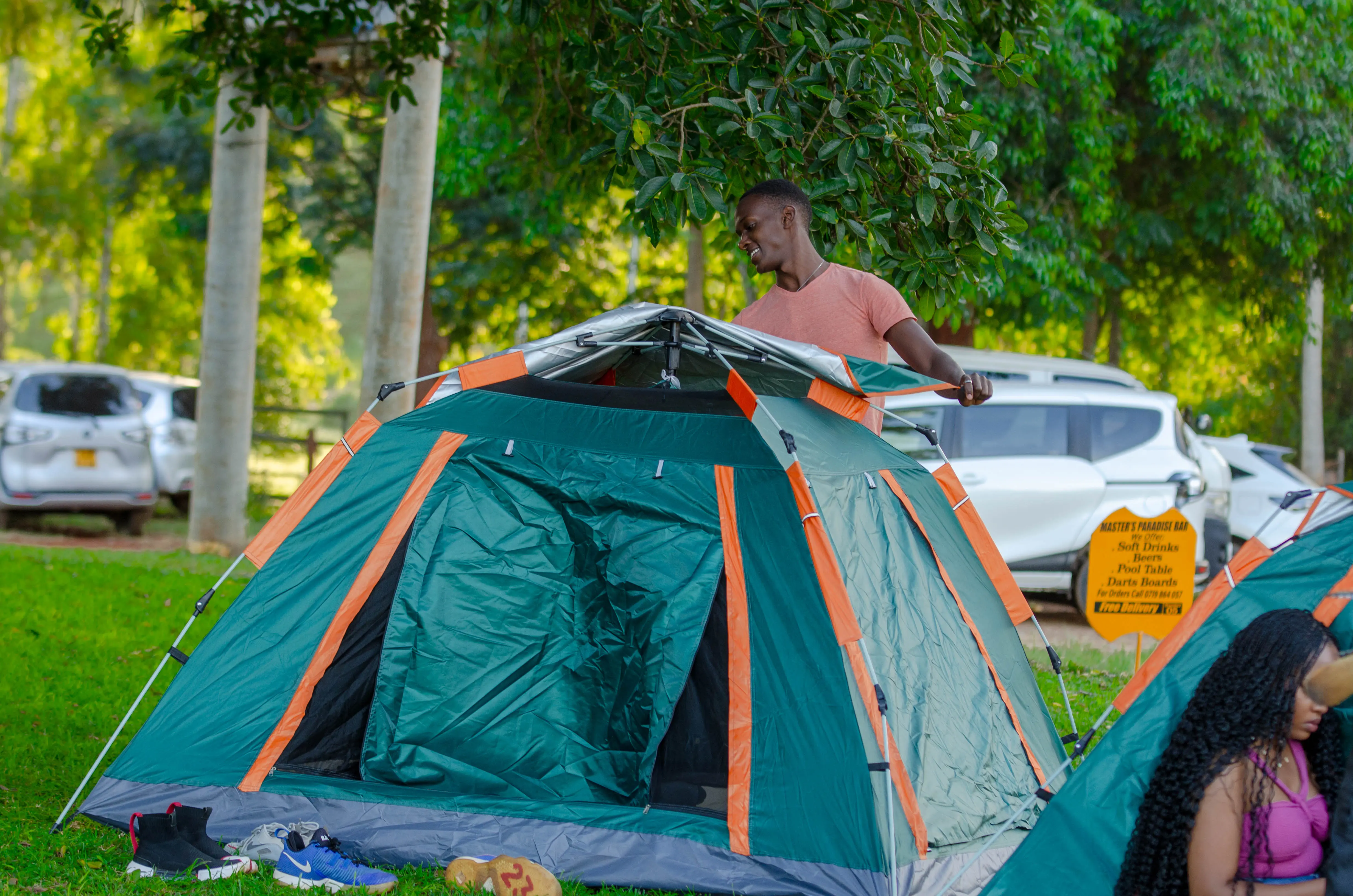 Campers Gathering Around a Fire